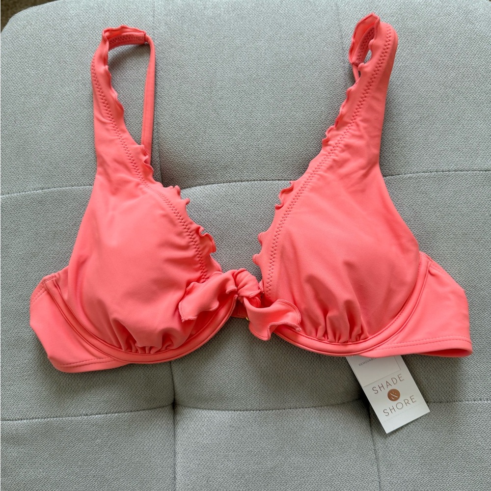 Shade & Shore Pink Underwire Bra with Adjustable Straps